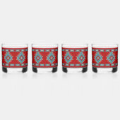 Zuidwest Mesas Rood en Turquoise Whisky Glas (Voorkant)