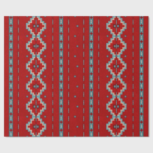 Zuidwest Mesas Rood & Turquoise Cadeaupapier (Vlak)