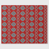 Zuidwest Mesas Rood & Turquoise geometrisch patroo Cadeaupapier (Vlak)