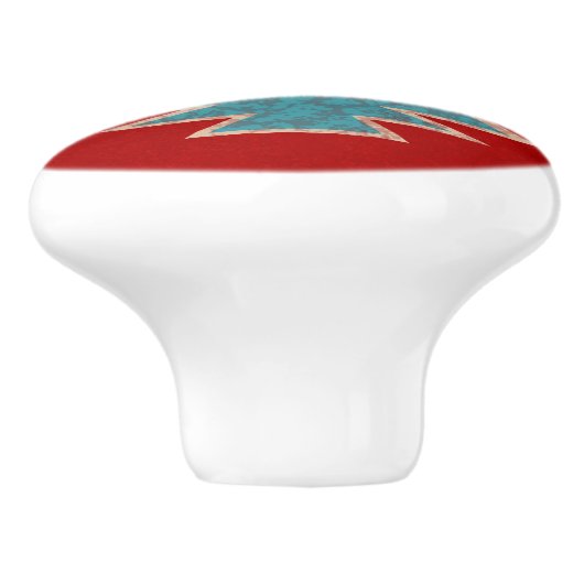 Zuidwest Mesas Rood & Turquoise geometrisch patroo Keramische Knop (Zijkant)