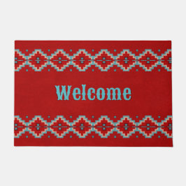Zuidwest Mesas Rood & Turquoise gepersonaliseerd Deurmat