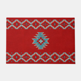 Zuidwest Mesas Rood & Turquoise gepersonaliseerd Deurmat