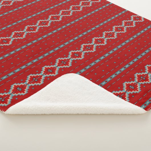 Zuidwest Mesas Rood & Turquoise Groot Sherpa Deken (3/4)
