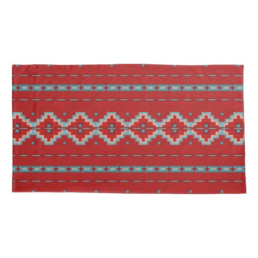 Zuidwest Mesas Rood & Turquoise Kussensloop (Achterkant-Links)