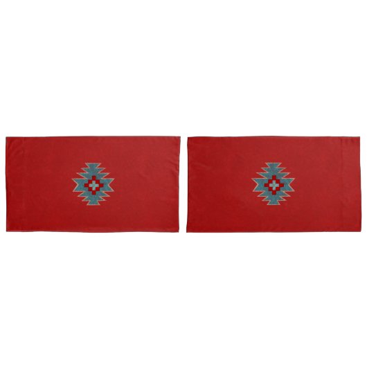 Zuidwest Mesas Rood & Turquoise Kussensloop (Voorkant-Set)