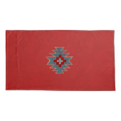 Zuidwest Mesas Rood & Turquoise Kussensloop (Achterkant-Links)