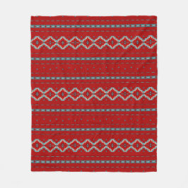 Zuidwest Mesas Rood & Turquoise Medium Fleece Deken