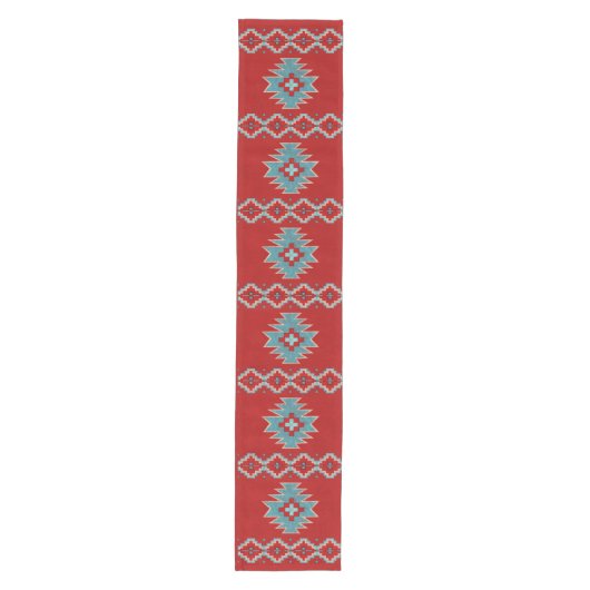 Zuidwest Mesas Rood & Turquoise Medium Tafelloper (Voorkant)