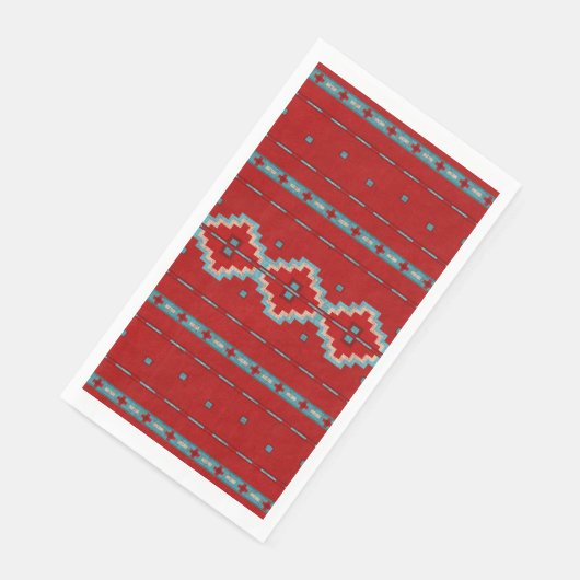 Zuidwest Mesas Rood & Turquoise Servet (Hoek)
