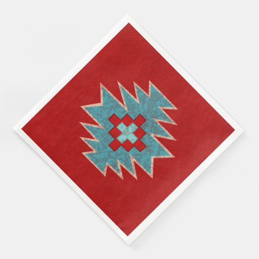 Zuidwest Mesas Rood & Turquoise Servet (Hoek)