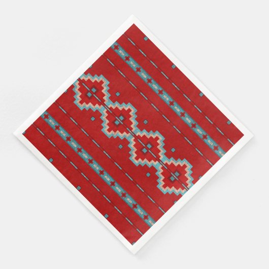 Zuidwest Mesas Rood & Turquoise Servet (Hoek)