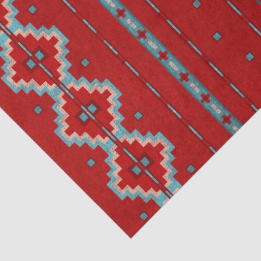 Zuidwest Mesas Rood & Turquoise Tissuepapier (Detail)