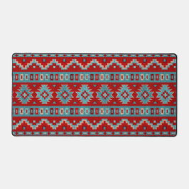 Zuidwest Mesas Turquoise en rode geometrische prin Bureaumat