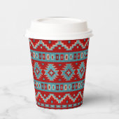Zuidwest Mesas Turquoise & Red Geometric Papieren Bekers (Links)