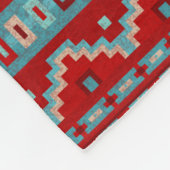 Zuidwest Mesas Turquoise & Red Large Fleece Deken (Hoek)