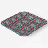 Zuidwest Mesas Turquoise & Red Retro Vibe Patroon Papieren Bordje (Gebogen)