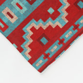Zuidwest Mesas Turquoise & Red Small Fleece Deken (Hoek)