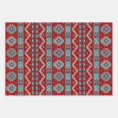 Zuidwest Mesas Turquoise & Rode Geometrische Patro Inpakpapier Vel (Voorkant)