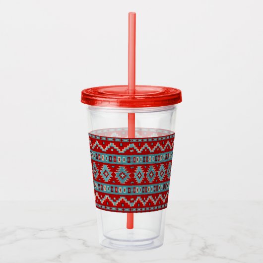 Zuidwest Mesas Turquoise & Rood Acryl Drinkbeker (Rechts)