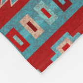 Zuidwest Mesas Turquoise & Rood Geometrisch Patroo Fleece Deken (Hoek)