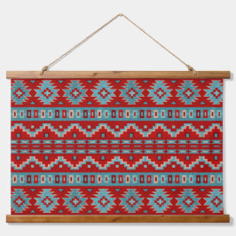 Zuidwest Mesas Turquoise & Rood Geometrisch Patroo Hangend Wandkleed