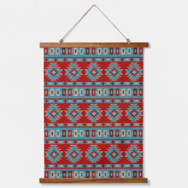Zuidwest Mesas Turquoise & Rood Geometrisch Patroo Hangend Wandkleed