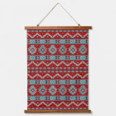 Zuidwest Mesas Turquoise & Rood Geometrisch Patroo Hangend Wandkleed (Voorkant 3)