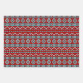 Zuidwest Mesas Turquoise & Rood Geometrisch Patroo Inpakpapier Vel (Voorkant)