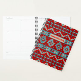 Zuidwest Mesas Turquoise & Rood Gepersonaliseerd Planner