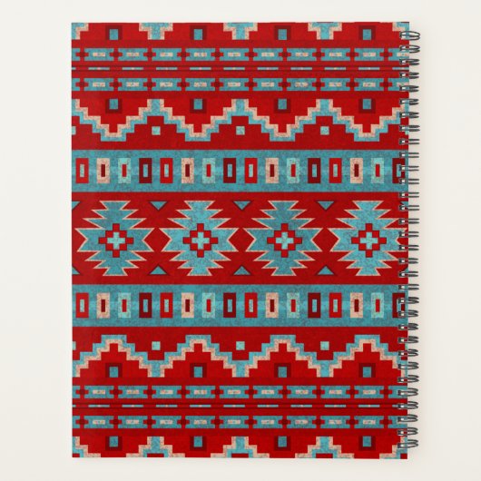 Zuidwest Mesas Turquoise & Rood Gepersonaliseerd Planner (Achterkant)