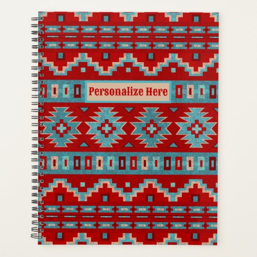 Zuidwest Mesas Turquoise & Rood Gepersonaliseerd Planner (Voorkant)