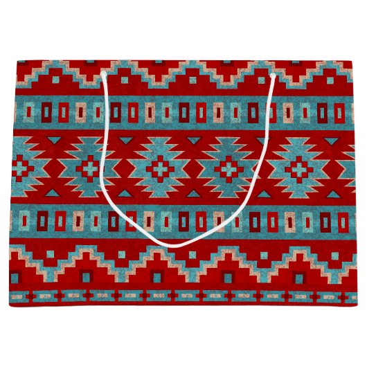 Zuidwest Mesas Turquoise & Rood Groot Cadeauzakje (Voorkant)