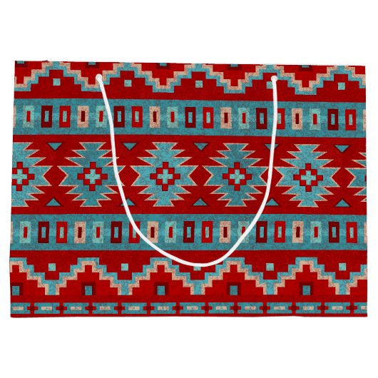 Zuidwest Mesas Turquoise & Rood Groot Cadeauzakje (Achterkant)