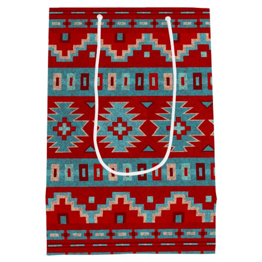 Zuidwest Mesas Turquoise & Rood Medium Cadeauzakje (Achterkant)