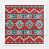 Zuidwest Mesas Turquoise & Rood Servet (Voorkant)