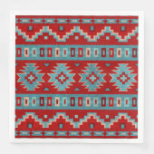 Zuidwest Mesas Turquoise & Rood Servet (Voorkant)