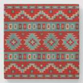 Zuidwest Mesas Turquoise & Rood Stenen Onderzetter (Voorkant)