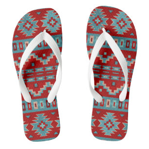 Zuidwest Mesas Turquoise & Rood Teenslippers