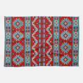 Zuidwest Mesas Turquoise & Rood Theedoek (Horizontaal)