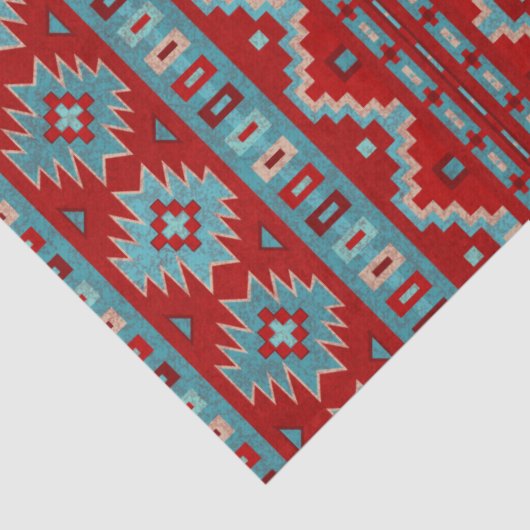 Zuidwest Mesas Turquoise & Rood Tissuepapier (Detail)