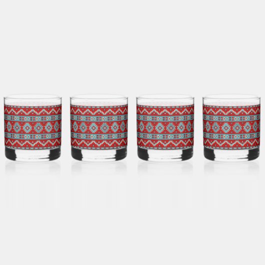 Zuidwest Mesas Turquoise & Rood Whisky Glas (Links)