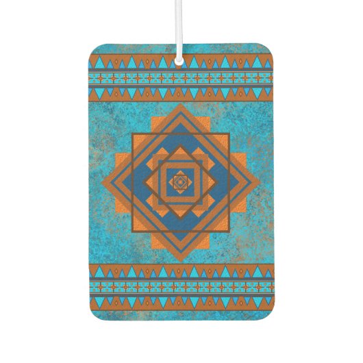 Zuidwest Mountain Peak Turquoise geometrisch ontwe Luchtverfrisser (Voorkant)