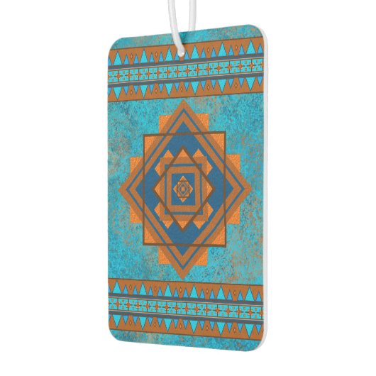 Zuidwest Mountain Peak Turquoise geometrisch ontwe Luchtverfrisser (Links)