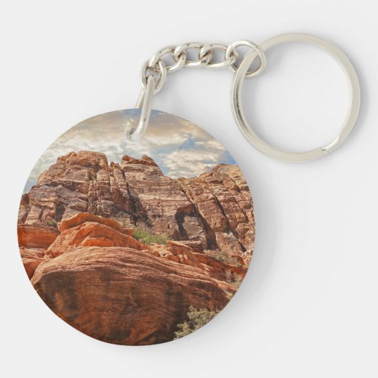 Zuidwest Mountain Scene Acryl Sleutelhanger (Achterkant)