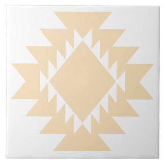 Zuidwest Native American Geometric Wit en Tan Tegeltje