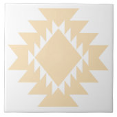 Zuidwest Native American Geometric Wit en Tan Tegeltje (Voorkant)