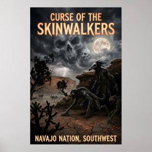Zuidwest Navajo-natie Donkere Folklore Horror Kuns Poster