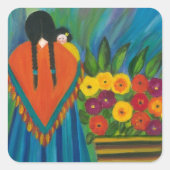 Zuidwest ontwerp #1 vierkante sticker (Voorkant)