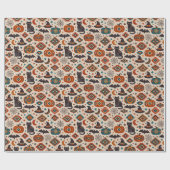 Zuidwest Oranje Pompoen Halloween Cadeaupapier (Vlak)