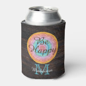 Zuidwest Pastel Rustic Wood Tone Grain Monogram Blikjeskoeler (Blikje Voorkant)